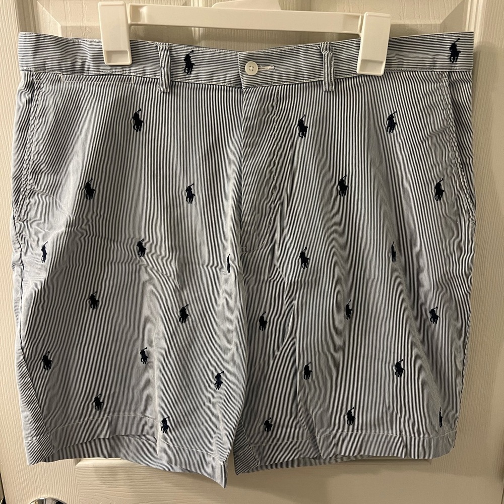 Polo Ralph Lauren Blue Striped All Over Pony Shorts